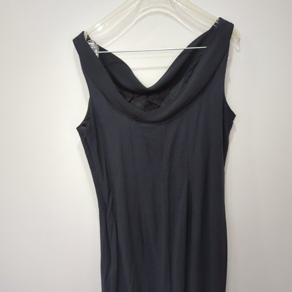 VINTAGE Randi May Collection Sheer Draped Little Black Dress Size S/6 - Picture 1 of 10